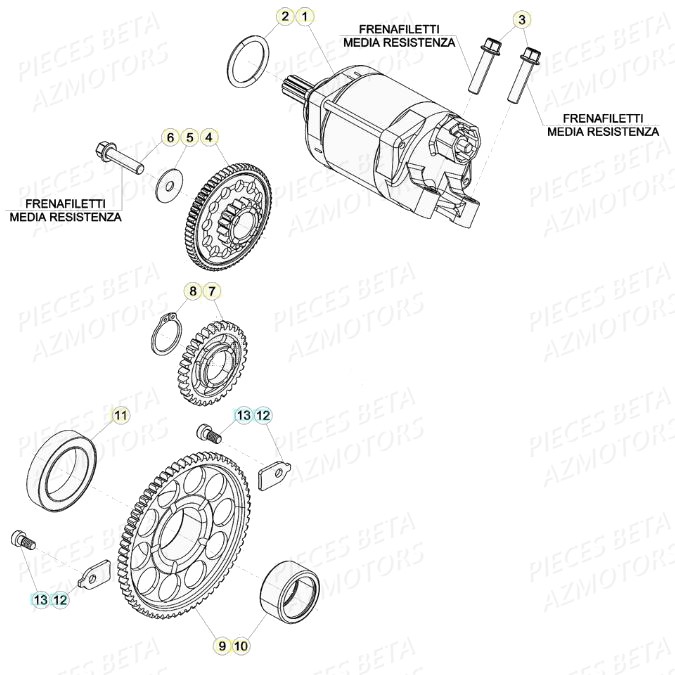 Demarreur AZMOTORS PiÃ¨ces Beta RR 4T 480 Enduro - (2020)
