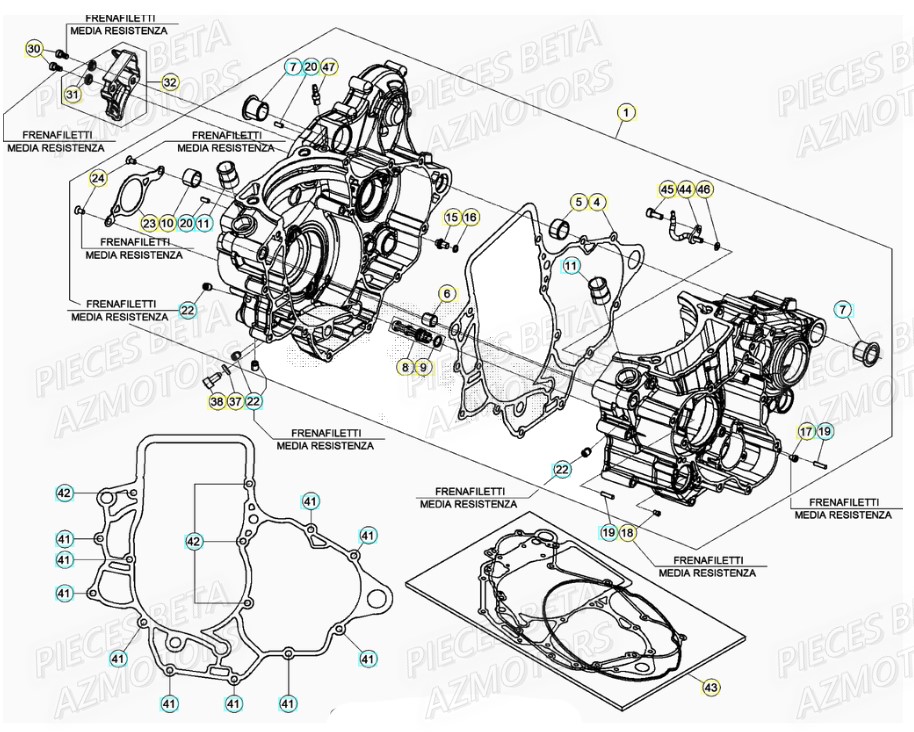 Carter Moteur Rr 4t AZMOTORS PiÃ¨ces Beta RR 4T 480 Enduro - (2021)