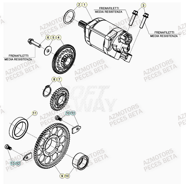 Demarreur AZMOTORS PiÃ¨ces Beta RR 4T 480 Enduro - (2022)