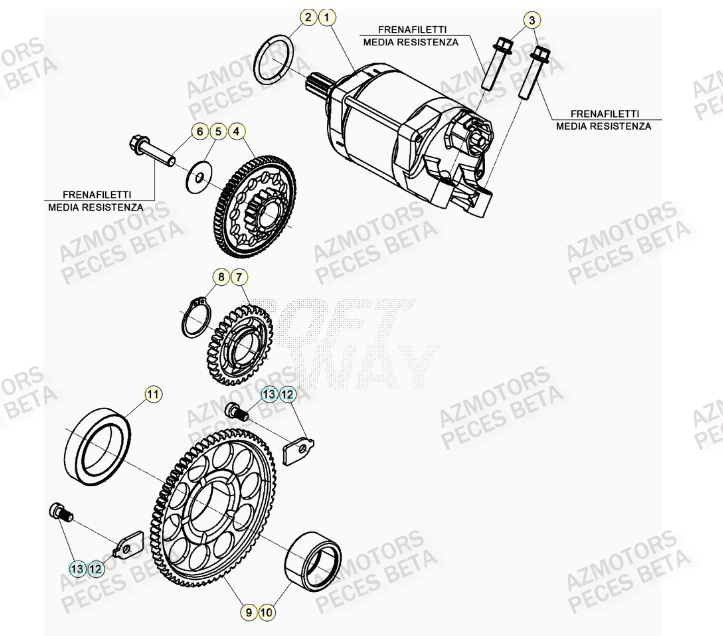 Demarreur AZMOTORS PiÃ¨ces Beta RR 4T 480 Enduro - (2023)