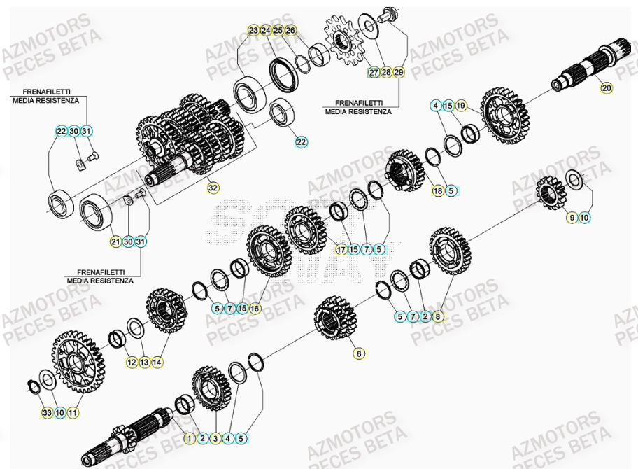 PIGNON Z.15 - BETA pour TRANSMISSION de RR 480 4T 2023