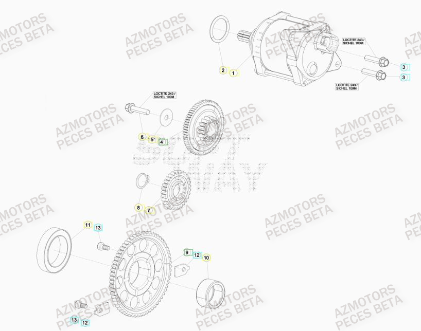 Demarreur AZMOTORS PiÃ¨ces BETA RR 4T 480 RACING - (2016)

