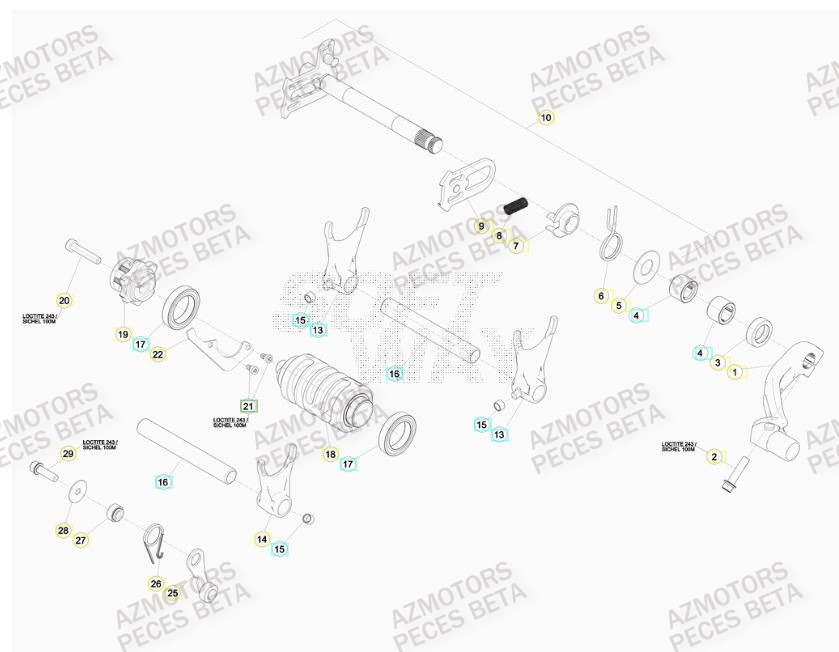 Selecteur De Vitesses AZMOTORS PiÃ¨ces BETA RR 4T 480 RACING - (2016)

