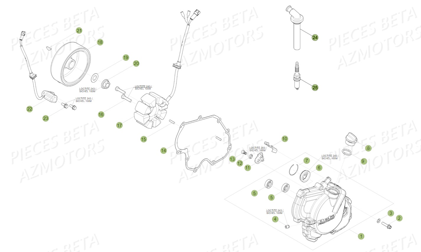 Allumage Bougie AZMOTORS PiÃ¨ces BETA RR 4T RACING 480 - (2019)

