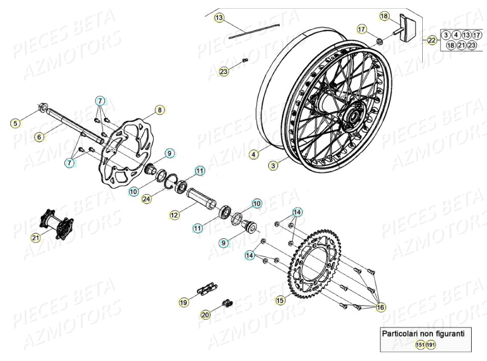 COURONNE Z.50 - BETA pour ROUE ARRIERE de RR 480 RACING 20