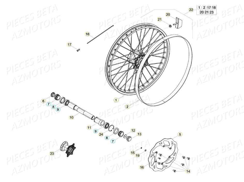 Roue Avant AZMOTORS PiÃ¨ces BETA RR 4T RACING 480 - (2020)

