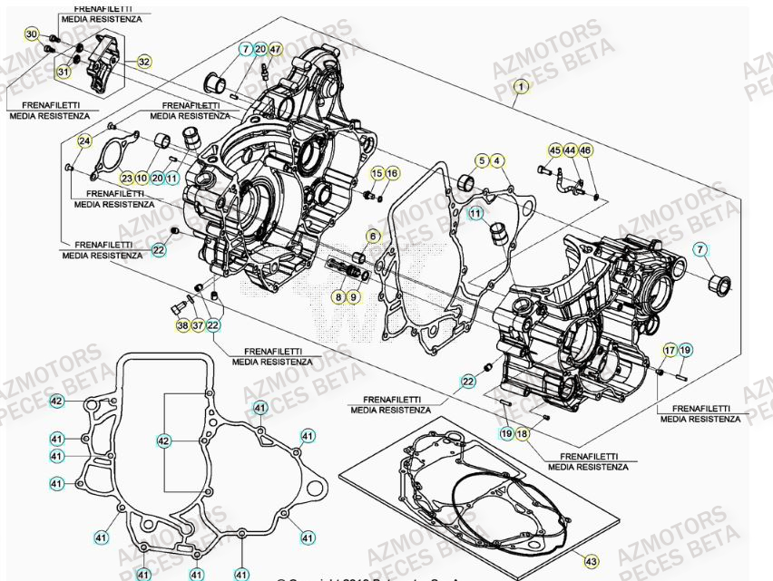 Carter Moteur AZMOTORS PiÃ¨ces BETA RR 4T RACING 480 - (2021)

