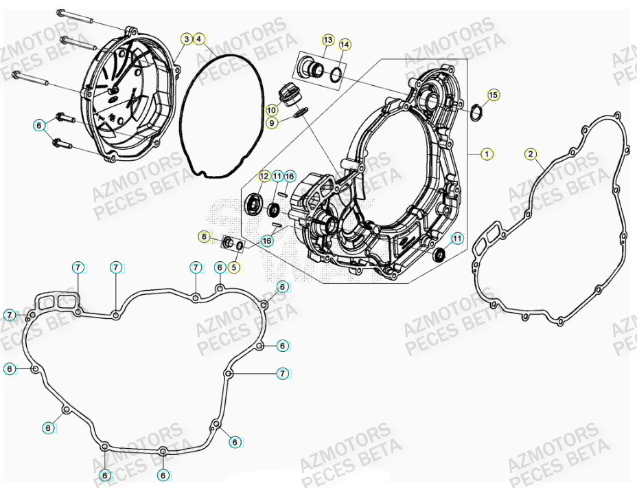 BOUCHON ARBRE COUVERCLE D EMBRAYAGE - BETA pour COUVERCLE EMBRAYAGE de RR 480 RACING 21