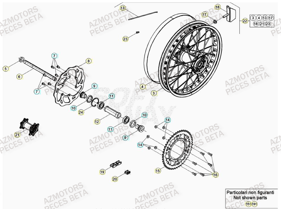 COURONNE Z.50 - BETA pour ROUE ARRIERE de RR 480 RACING 21