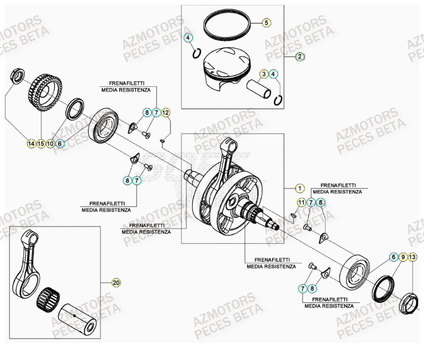 Vilebrequin AZMOTORS PiÃ¨ces BETA RR 4T RACING 480 - (2021)

