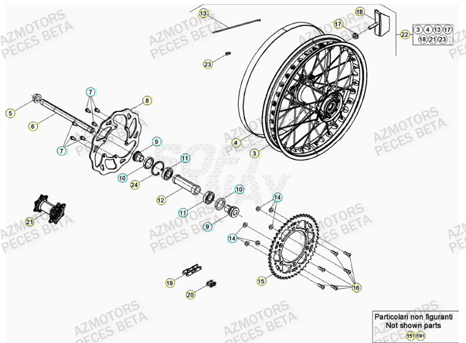 COURONNE Z.50 - BETA pour ROUE ARRIERE de RR 480 RACING 22