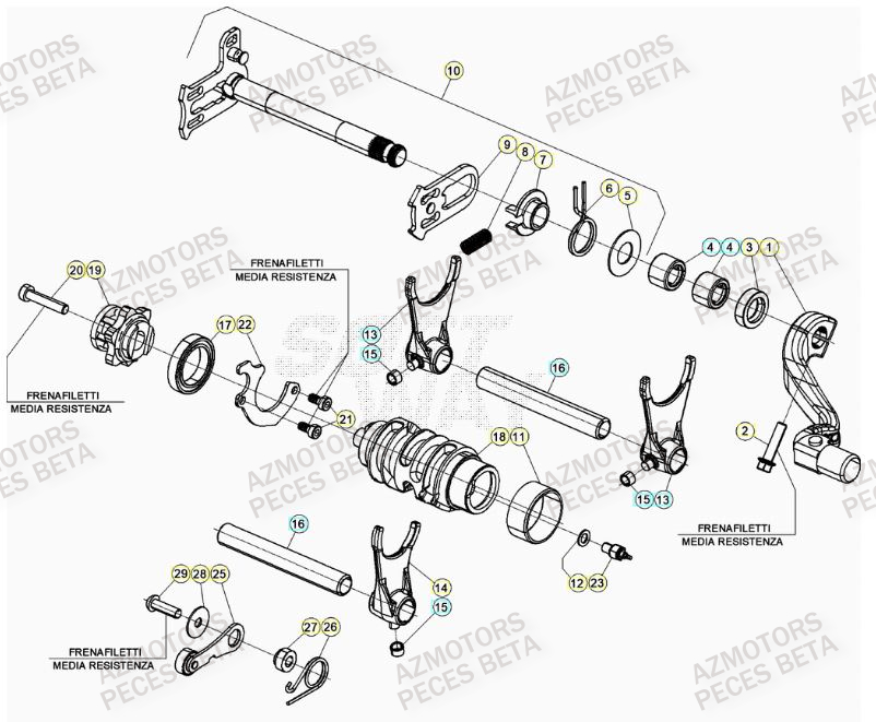 Selecteur De Vitesses AZMOTORS PiÃ¨ces BETA RR 4T RACING 480 - (2022)

