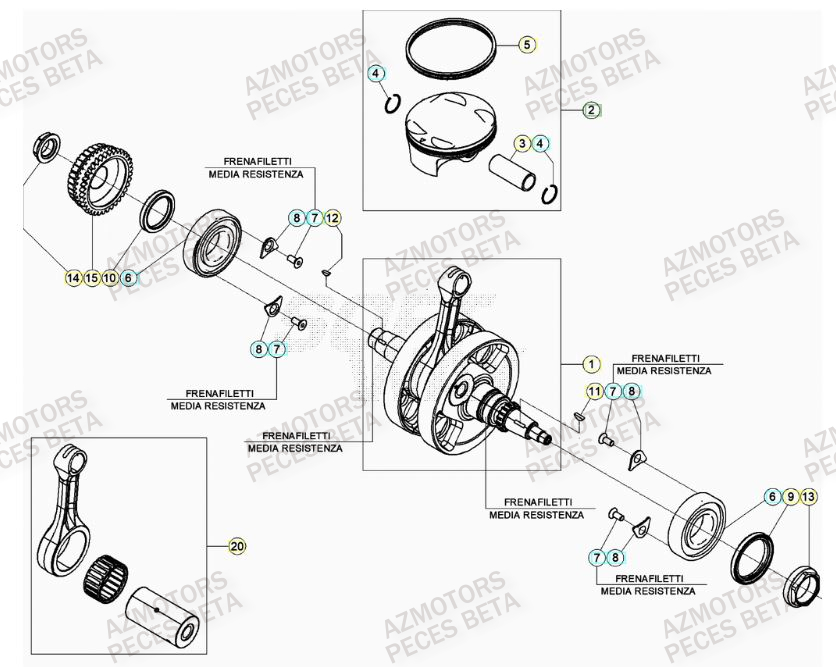 Vilebrequin AZMOTORS PiÃ¨ces BETA RR 4T RACING 480 - (2022)

