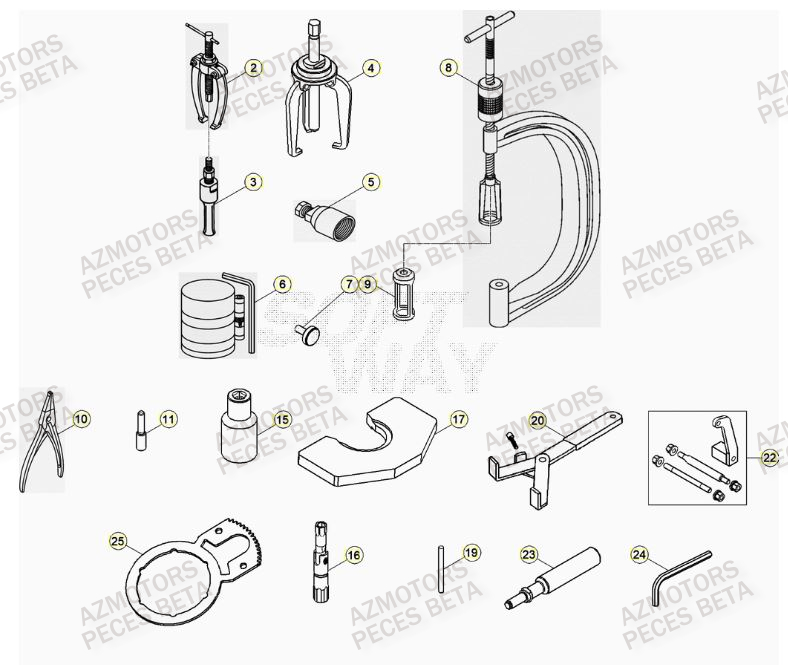 Outils AZMOTORS PiÃ¨ces BETA RR 4T RACING 480 - (2023)

