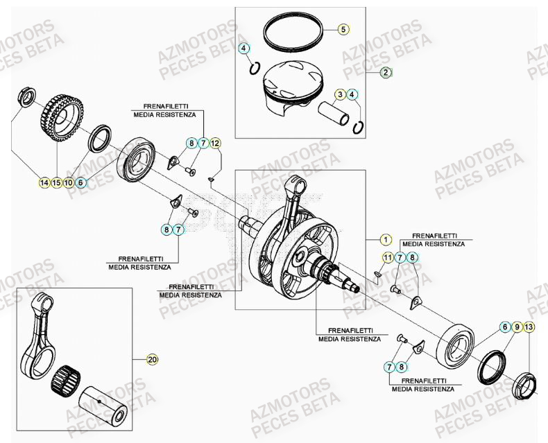 Vilebrequin AZMOTORS PiÃ¨ces BETA RR 4T RACING 480 - (2023)

