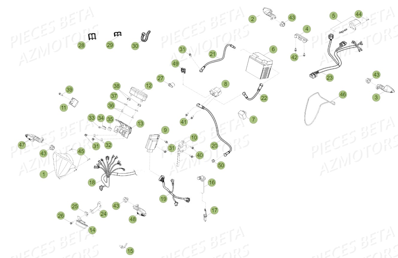 Installation Electrique AZMOTORS PiÃ¨ces Beta RR 4T 400 Enduro - 2011