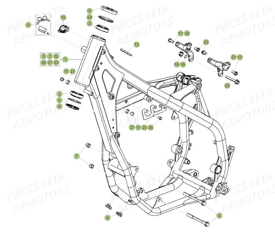 Chassis Rr 430 2018 AZMOTORS PiÃ¨ces Beta RR 4T 430 Enduro - 2018