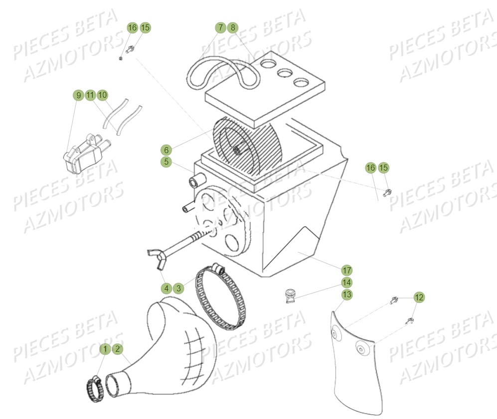 Boitier Du Filtre AZMOTORS PiÃ¨ces Beta RR 50 SPORT - 2018