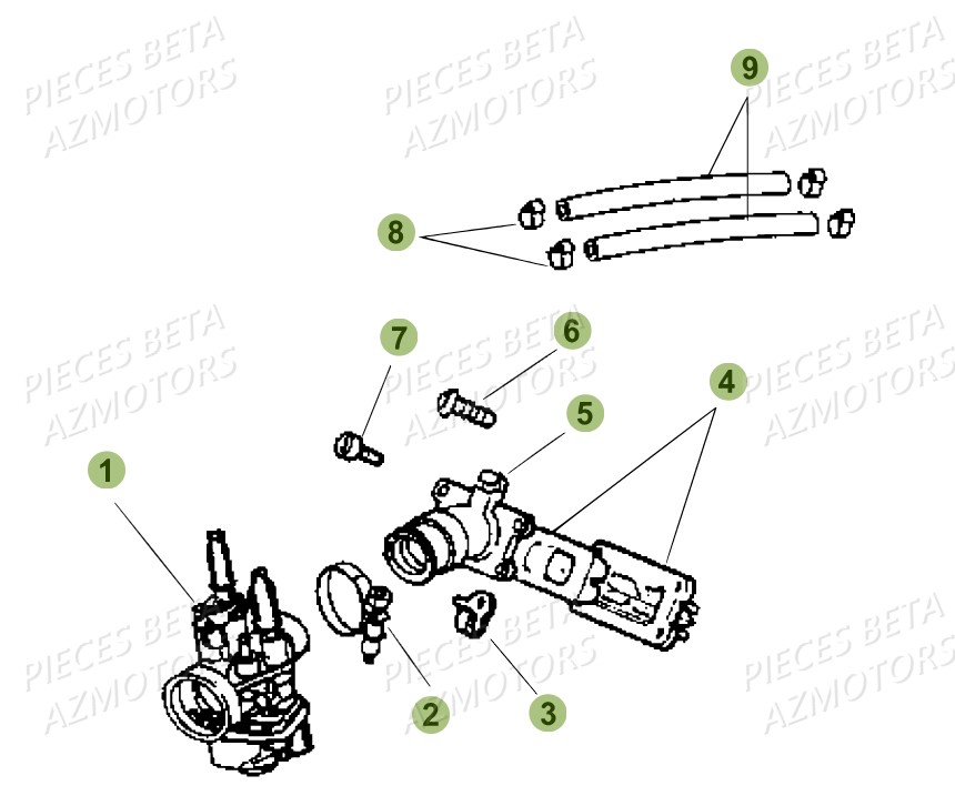 Carburateur AZMOTORS PiÃ¨ces Beta RR 50 SPORT - 2018