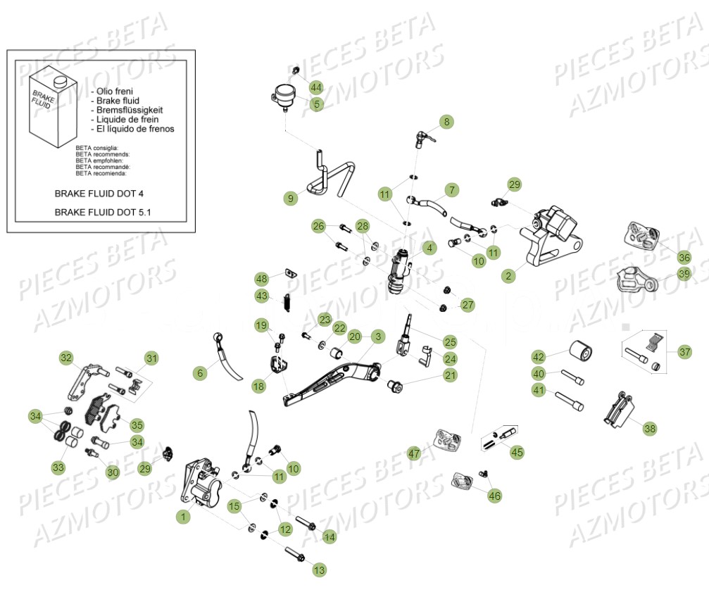 PASTILLES PINCE 25.03067/73 - BETA pour FREINS RR 50 de RR 50 SPORT 18