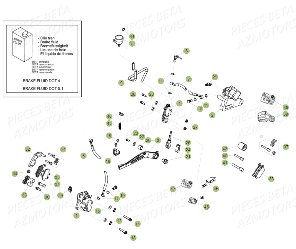 PASTILLES PINCE 25.03067/73 - BETA pour FREINS de RR 50 SPORT 19