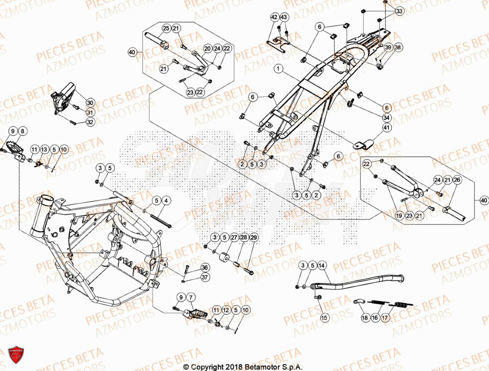 Accessoires Du Chassis AZMOTORS PiÃ¨ces Beta RR 50 SPORT - 2020