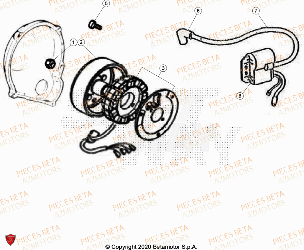 Allumage AZMOTORS PiÃ¨ces Beta RR 50 SPORT - 2020