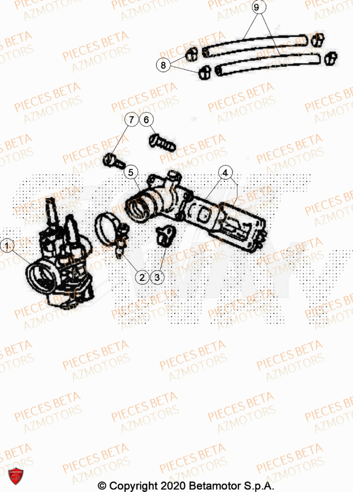 Carburateur AZMOTORS PiÃ¨ces Beta RR 50 SPORT - 2020