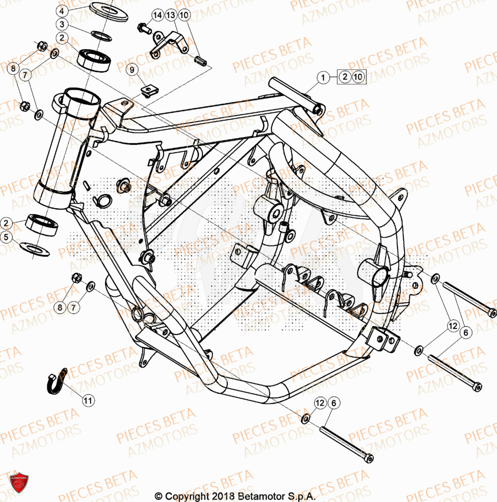 Chassis AZMOTORS PiÃ¨ces Beta RR 50 SPORT - 2020