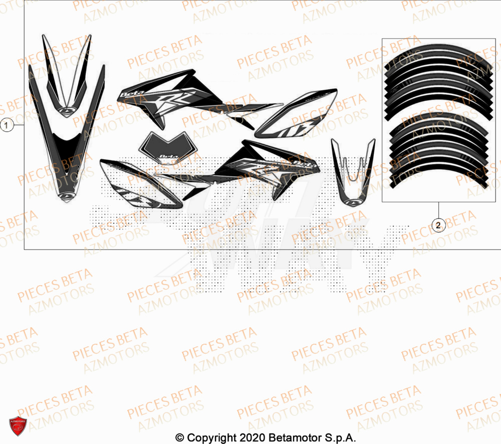 Decors AZMOTORS PiÃ¨ces Beta RR 50 SPORT - 2020