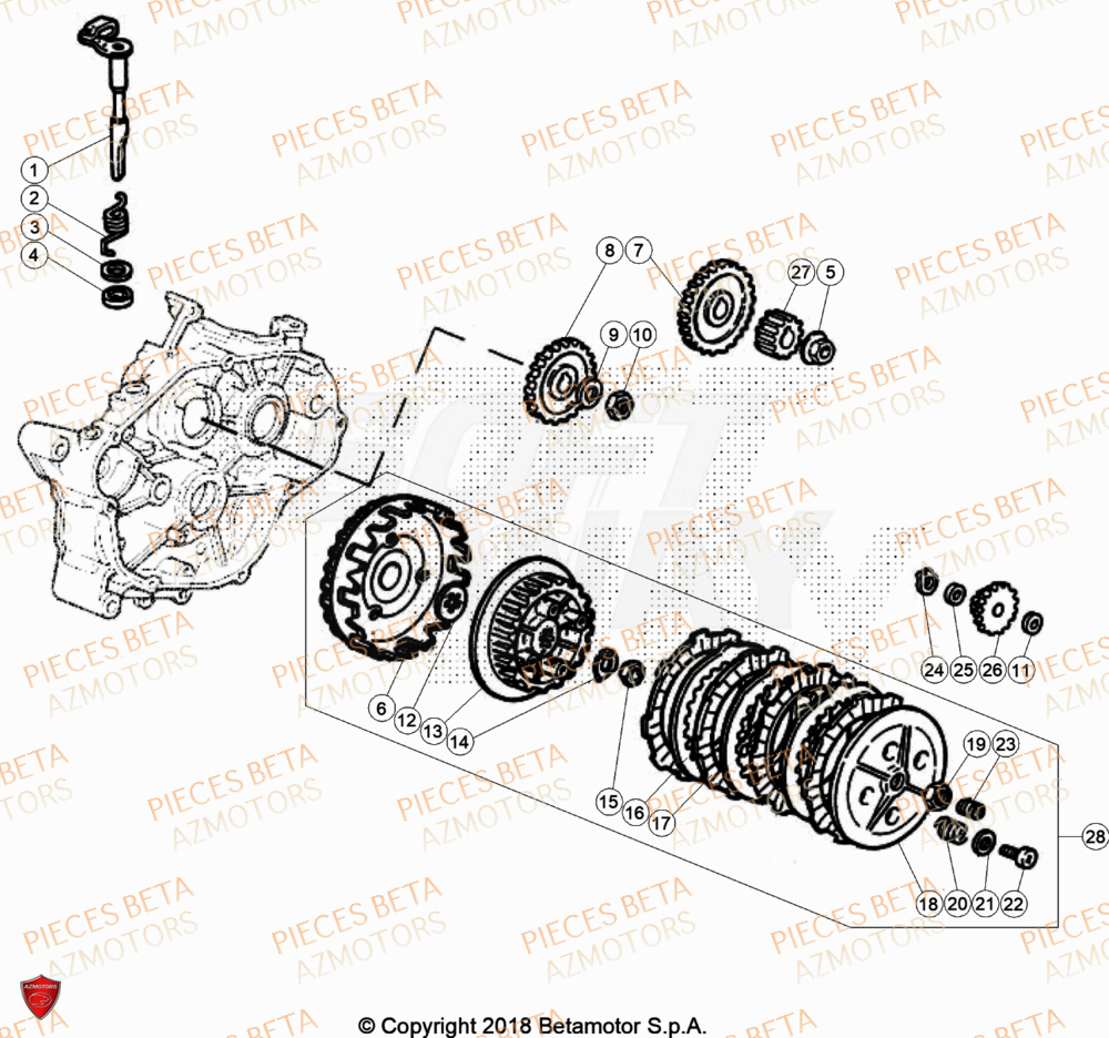 Embrayage AZMOTORS PiÃ¨ces Beta RR 50 SPORT - 2020