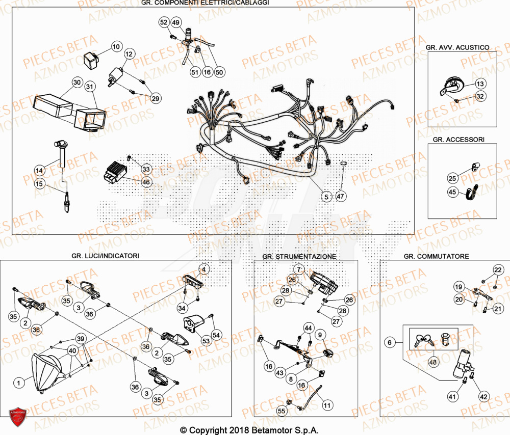 Equipement Electrique AZMOTORS PiÃ¨ces Beta RR 50 SPORT - 2020