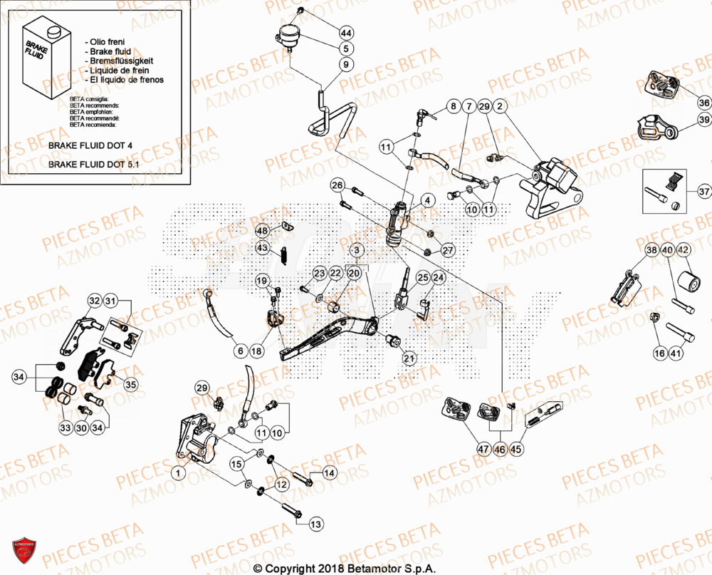 PASTILLES PINCE 25.03067/73 - BETA pour FREINS de RR 50 SPORT 20