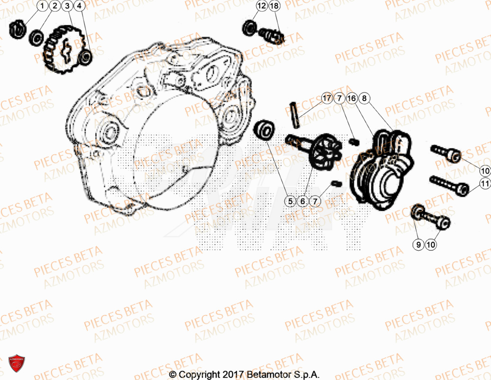 Pompe A Eau AZMOTORS PiÃ¨ces Beta RR 50 SPORT - 2020