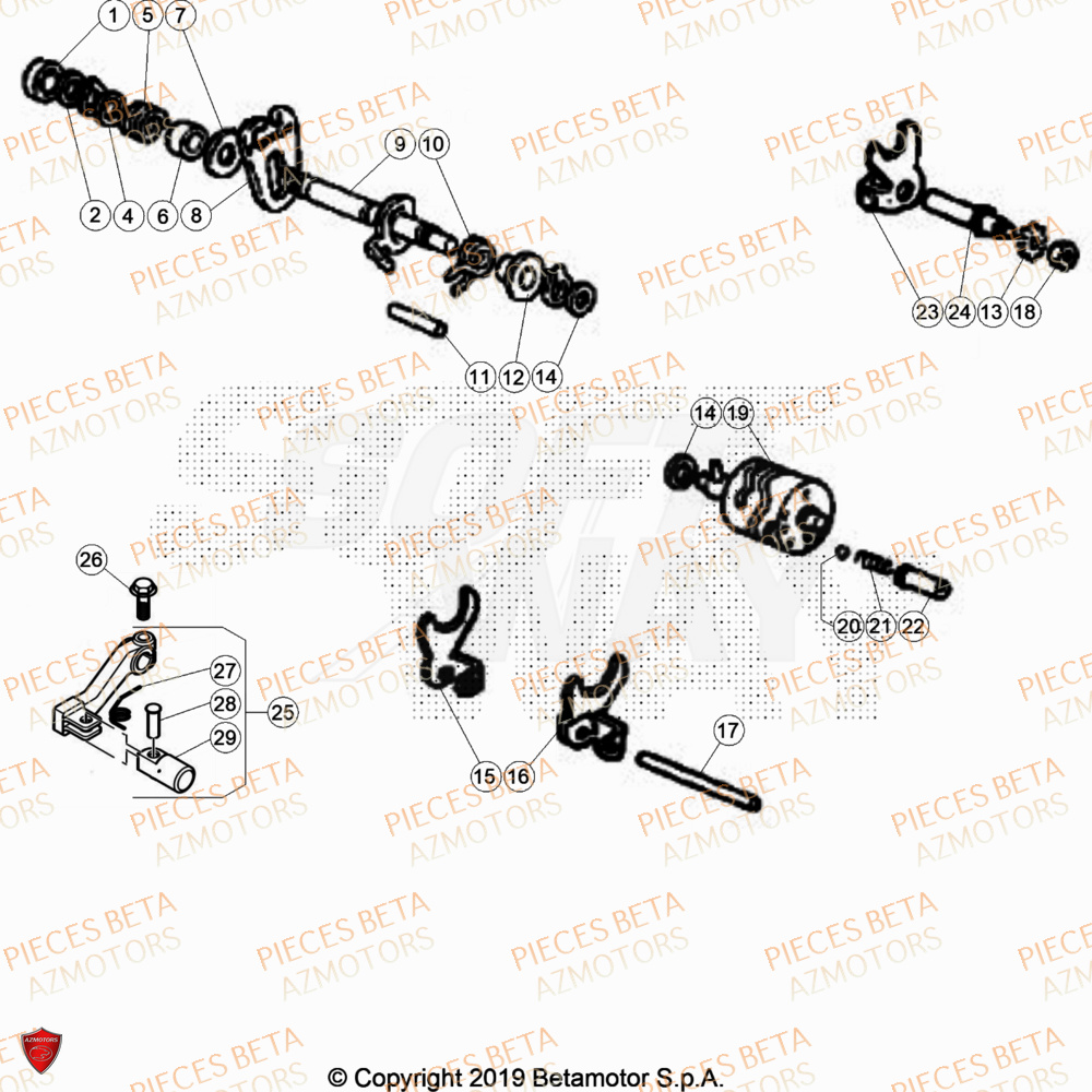 Selecteur De Vitesses AZMOTORS PiÃ¨ces Beta RR 50 SPORT - 2020