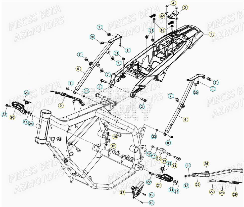Accessoires Du Chassis AZMOTORS PiÃ¨ces Beta RR 50 SPORT - 2021-2022