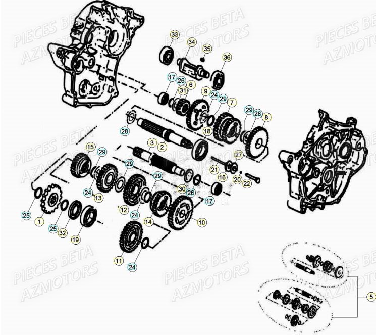 Boite A Vitesses AZMOTORS PiÃ¨ces Beta RR 50 SPORT - 2021-2022