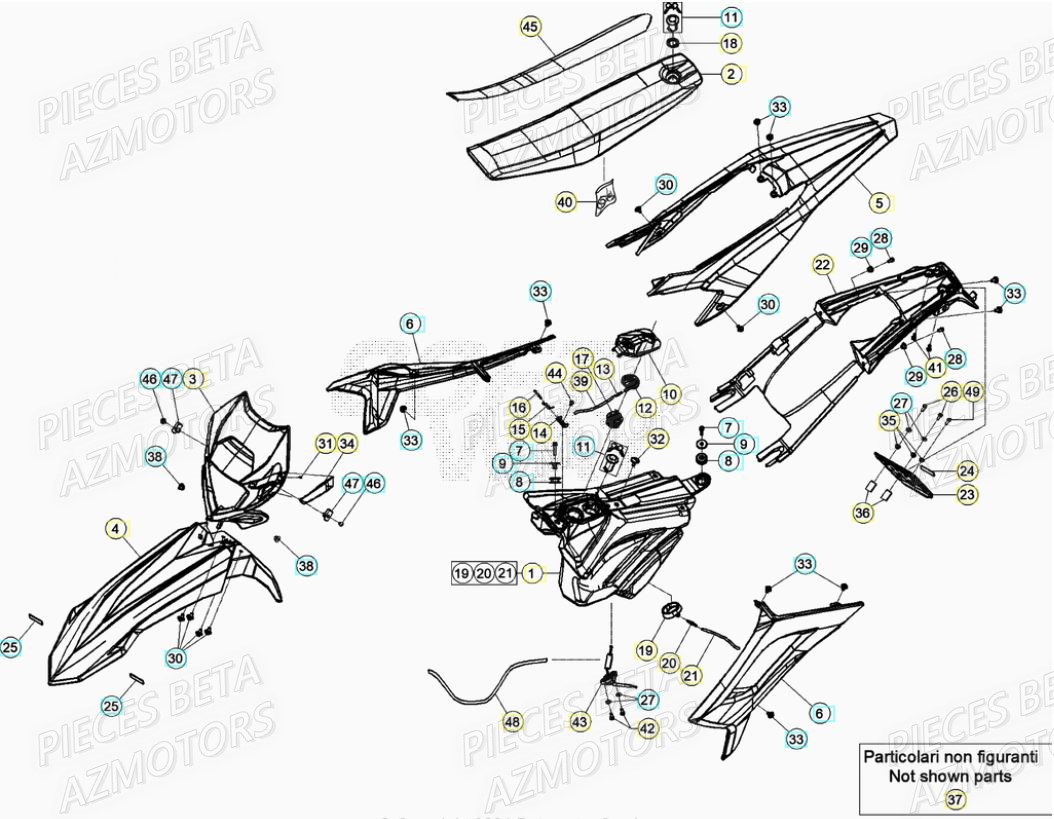 Carenages AZMOTORS PiÃ¨ces Beta RR 50 SPORT - 2021-2022