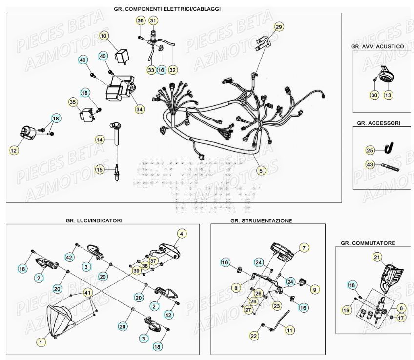Equipement Electrique AZMOTORS PiÃ¨ces Beta RR 50 SPORT - 2021-2022