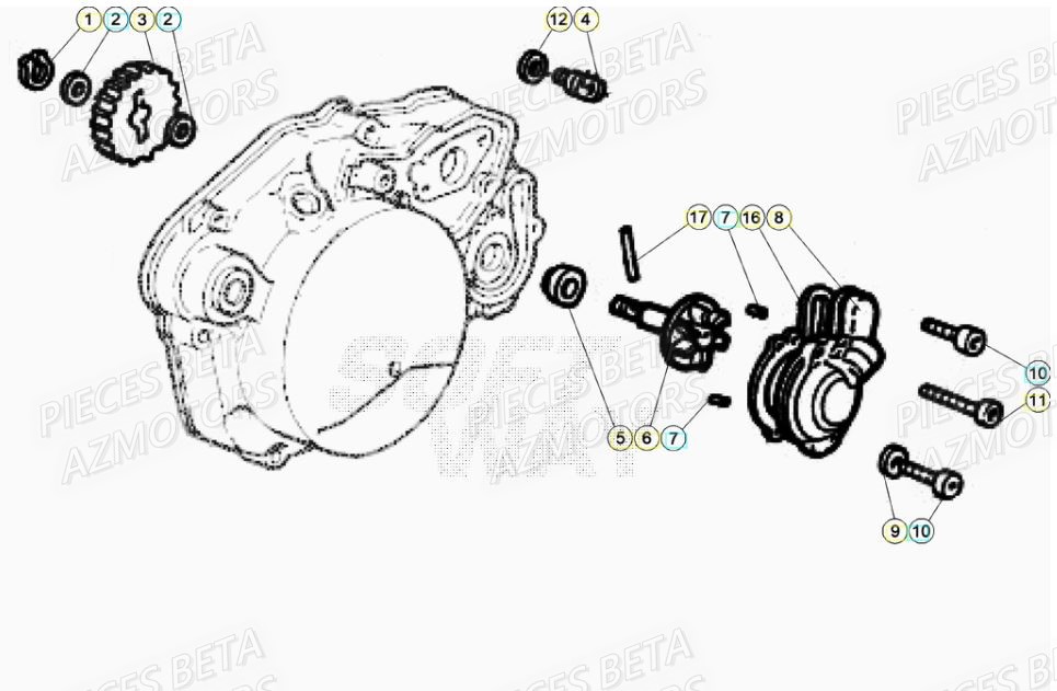 Pompe A Eau AZMOTORS PiÃ¨ces Beta RR 50 SPORT - 2021-2022