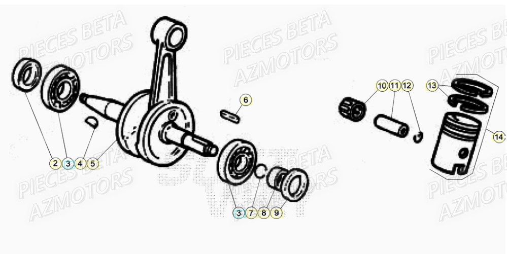 Vilebrequin AZMOTORS PiÃ¨ces Beta RR 50 SPORT - 2021-2022