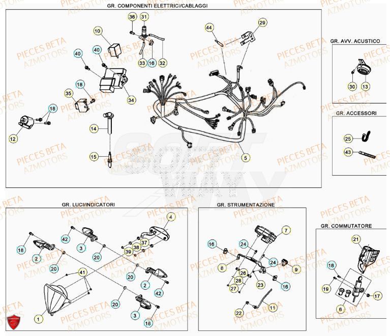 Equipement Electrique AZMOTORS PiÃ¨ces Beta RR 50 SPORT - 2023-2024