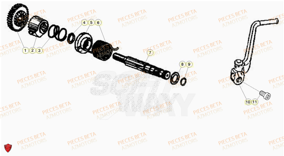 Kick Starter AZMOTORS PiÃ¨ces Beta RR 50 SPORT - 2023-2024
