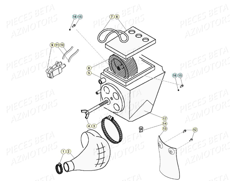 Filtre A Air AZMOTORS PiÃ¨ces Beta RR 50 STANDARD - 2020