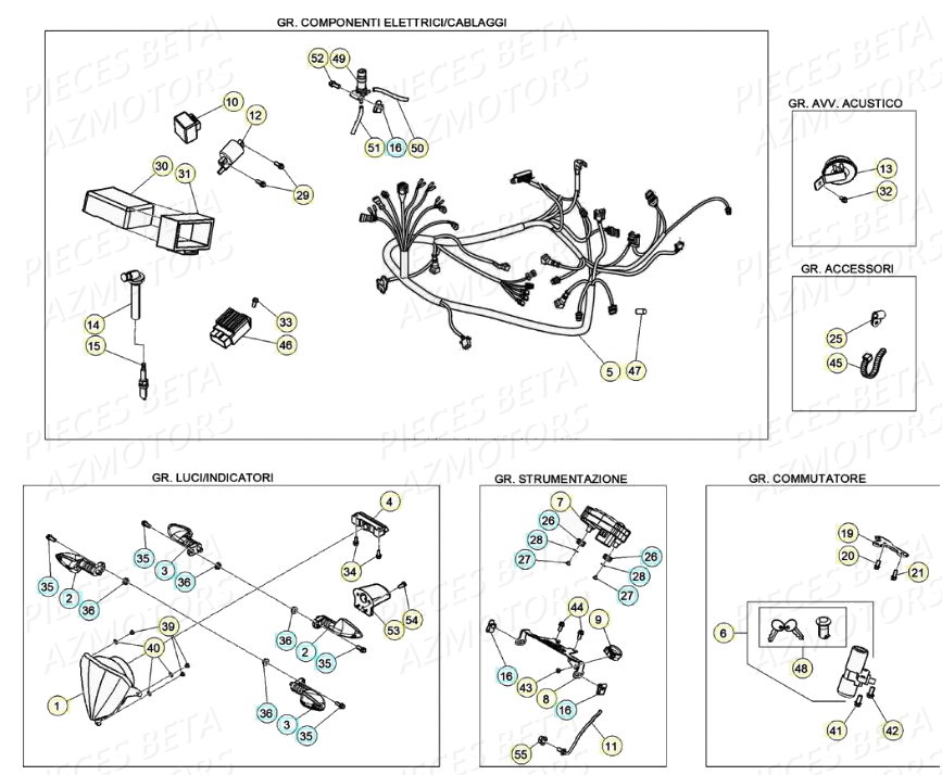 Systeme Electrique AZMOTORS PiÃ¨ces Beta RR 50 STANDARD - 2020