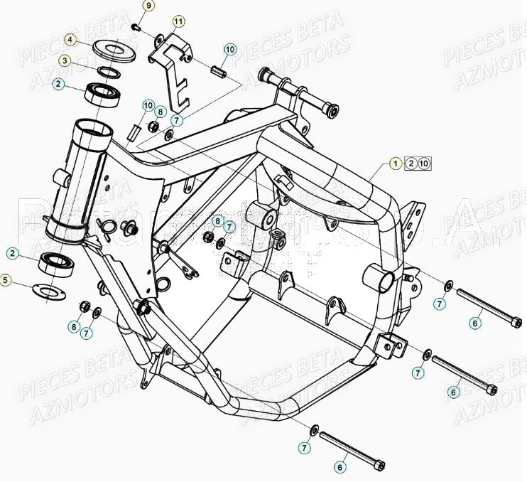 Chassis AZMOTORS PiÃ¨ces Beta RR 50 STANDARD - 2021-2022