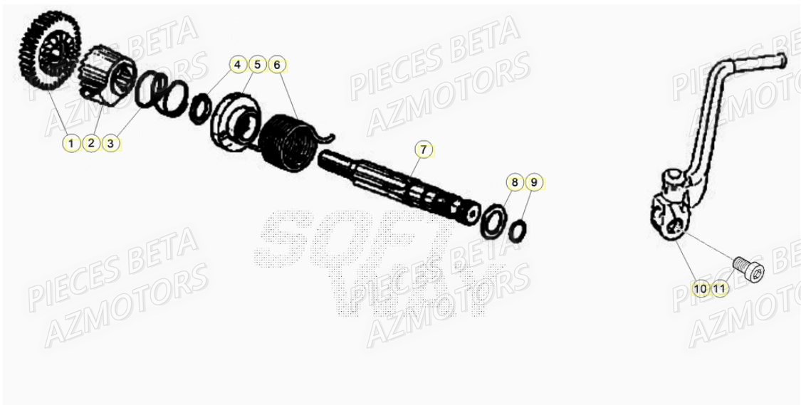 Kick Starter AZMOTORS PiÃ¨ces Beta RR 50 STANDARD - 2021-2022