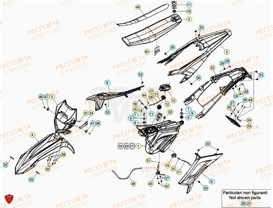 Carenages AZMOTORS PiÃ¨ces Beta RR 50 STANDARD - 2023-2024