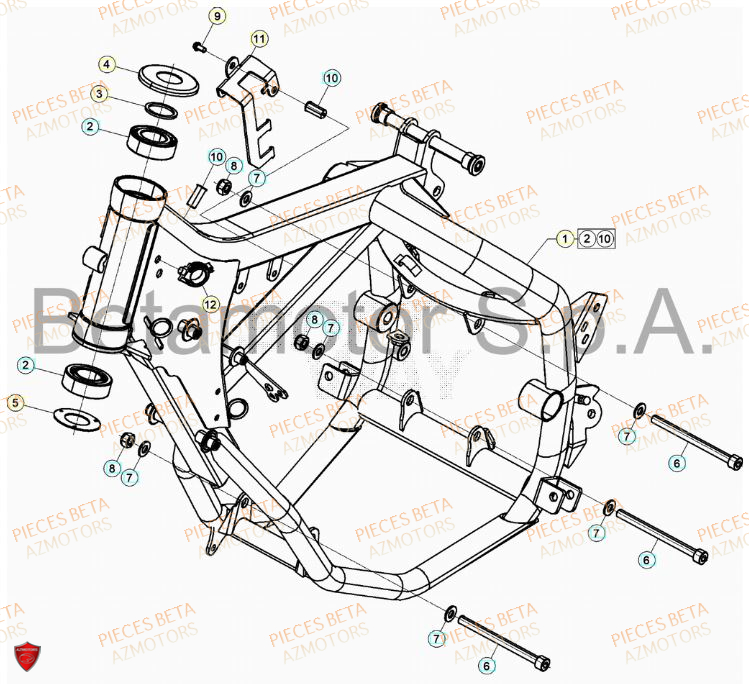 Chassis AZMOTORS PiÃ¨ces Beta RR 50 STANDARD - 2023-2024