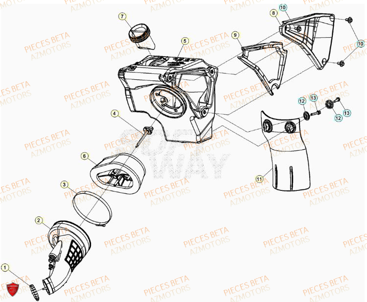 Filtre A Air AZMOTORS PiÃ¨ces Beta RR 50 STANDARD - 2023-2024